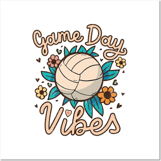 Volleyball Mom Game Day Vibes For Women Girls Teens Wall Art by Mitsue Kersting